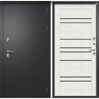 Дверь входная FlyDoors АЙВАРС В2 Букле черный - Бетон снежный с терморазрывом